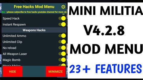mini militia mod menu 4.2.8 download|Mini.